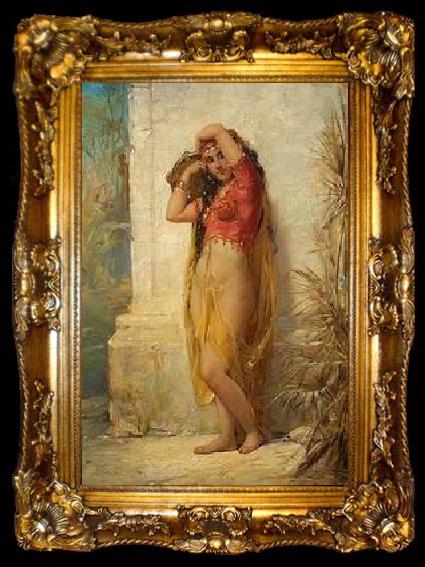 framed  unknow artist Arab or Arabic people and life. Orientalism oil paintings  325, ta009-2